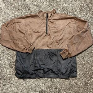 Forever 21 Women’s Brown and Black‎ Quarter Zip Windbreaker Medium